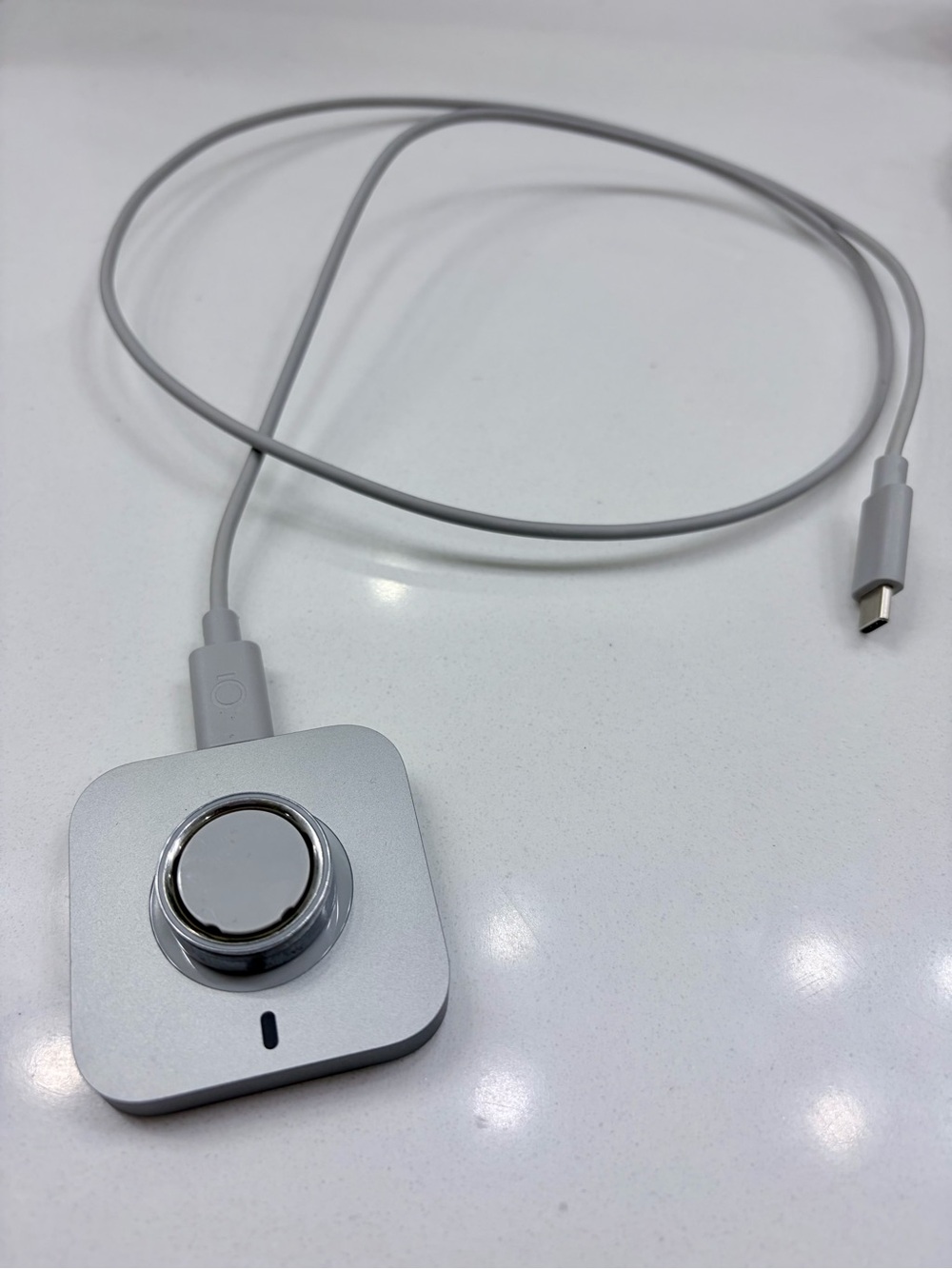 Oura Silver Ring Size 8 with Charging Dock and USB-C Cable